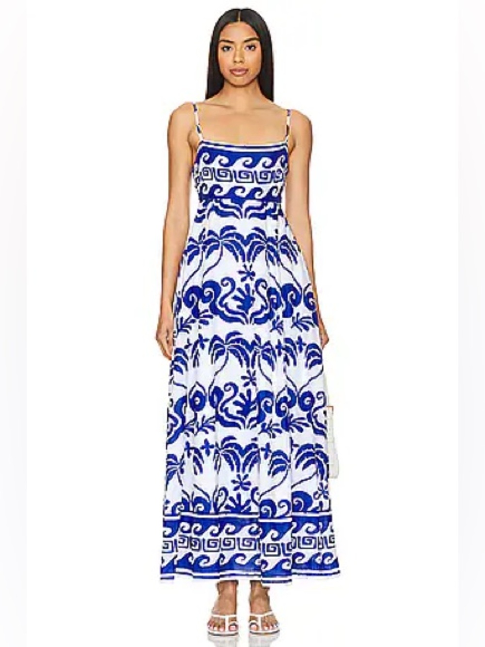 ▪️Beach Riot Rianne Mediterranean Print Maxi Dress Greece Vacation Resort Dress - Picture 4 of 10